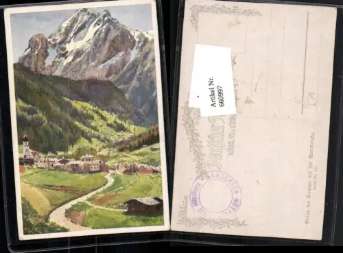 Trentino Künstler AK E. F. Hofecker Gries bei Canazei Deutscher Schulverein 411