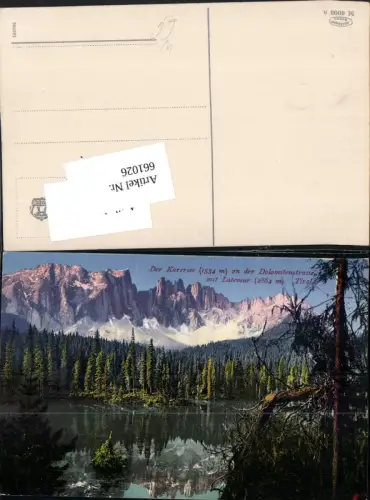 661026,Trentino Karersee a. d. Dolomitenstrasse mit Latemar Welschnofen