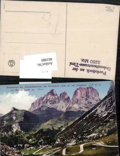 661080,Trentino Serpentinen Dolomitenstrasse Pordoijoch mit Langkofel Canazei