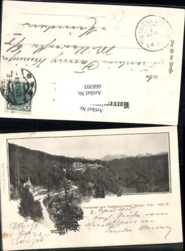 668393,seltene AK Mendelhof bei Bozen Trentino Mendelpass Hotel Bolzano