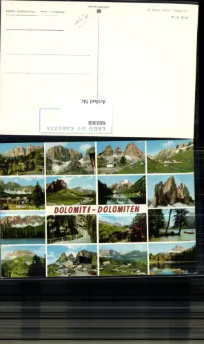 669368,Mehrbild Ak Boxen Welschnofen Dolomiti Dolomiten Lago di Carezza Karersee Italy