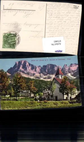 672485,Motiv mit Kirche St Martino di Castrozza Sankt Martin am Sismunthbach