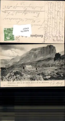 674537,Trentino Sellajochhaus Sellajoch Bozen 1909 Wolkenstein Gröden Canazei