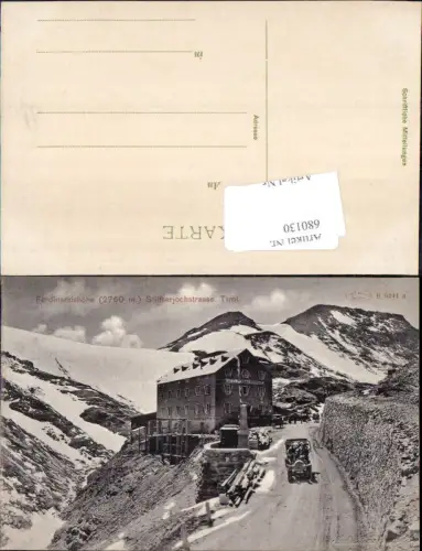 680130 Trentino Ferdinandshöhe Sulden Trafoi Stilfserjochstrasse Stilfserjoch