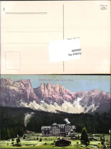 680409 Trentino Karersee Hotel Schluderbach Welschnofen Dolomiten pub J. Amonn M 5716 n