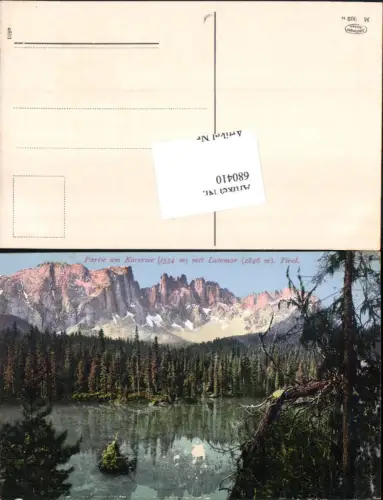 680410 Trentino Partie am Karersee Schluderbach Welschnofen Latemar pub Amonn M X003