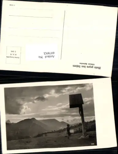 697892 Trentino Grödener Dolomiten Gröden Gardena Wolkenstein Seis am Schlern Wegkreuz