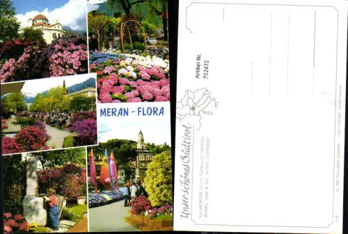 712472 Mehrbild AK Meran Kurhaus u. Promenade Merano luogo di cura e passeggiata Flora Blumen Südtirol