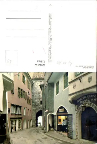 712483 Meran Altstadt Postgasse mit Bozner Tor Merano Südtirol