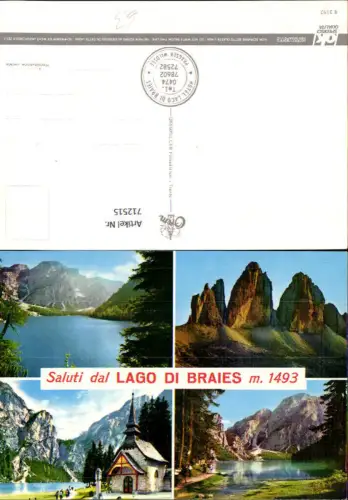 712515 Mehrbild AK Saluti dal Lago di Braies Pragser Wildsee Prags Südtirol