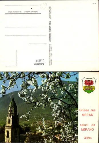 712522 Meran Merano Kirche Baumblüte Südtirol