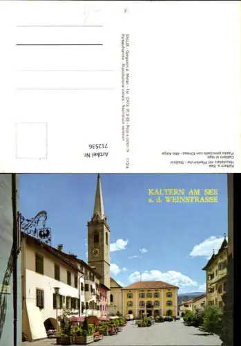 712536 Kaltern a. See Hauptplatz m. Pfarrkirche Caldaro al lago Piazza prinicipale con Chiesa Alto Adige Südtirol