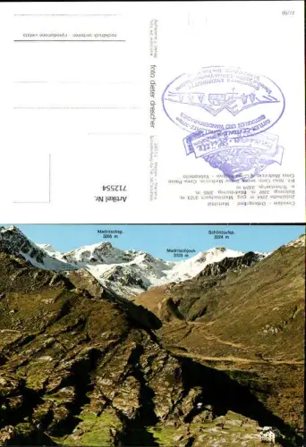 712554 Cevedale Ortlergebiet Martelltal Zufallhütte geg. Matritschjoch Rif. Nino Corsi verso Passo Madriccio Südtirol