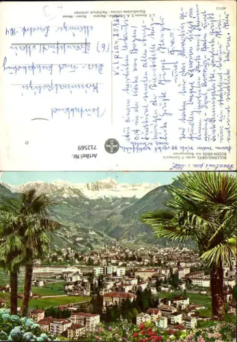 712569 Bolzano-Gries verso il Catinaccio Bozen-Gries mit Rosengarten Palme Südtirol