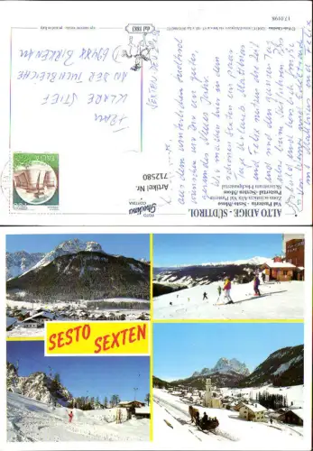 712580 Mehrbild AK Sesto Sexten Val Pusteria Pustertal Moso Moos Wintersport Südtirol