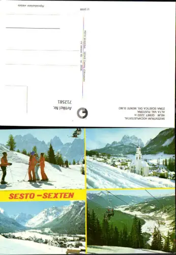 712581 Mehrbild AK Skizentrum Hochpustertal Helm Alta Val Pusteria Monte Elmo Wintersport Südtirol