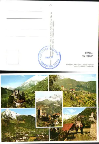 712618 Mehrbild AK Merano Meran Tirolo paese Dorf Tirol Männer in Tracht Südtirol