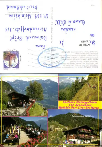 712633 Mehrbild AK Gasthaus Steinegg Dorf Tirol b. Meran Merano Südtirol