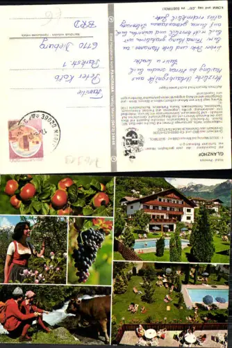 716919 Trentino Marling bei Meran Merano Hotel Pension Glanzhof Weintrauben Äpfel