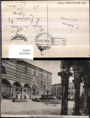 246323,Perugia Piazza del Municipio col Fianco del Duomo Brunnen