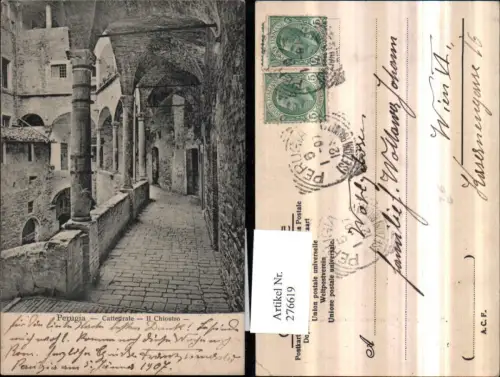 276619,Umbria Perugia Cattedrale Il Chiostro Kloster Gang Arkaden