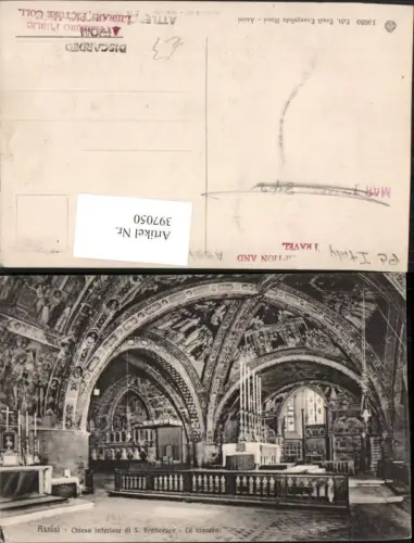 397050,Umbria Perugia Assisi Chiesa Inferiore di S. Francesco La crocera Kirche Innenansicht