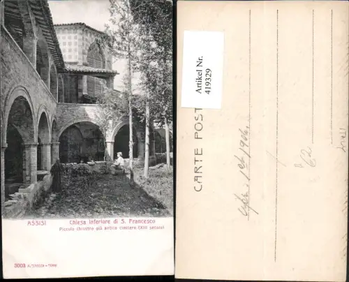 419329,Umbria Perugia Assisi Chiesa inferiore di S. Francesco Piccolo chiostro Arkaden