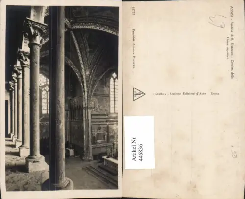 446836,Umbria Perugia Assisi Basilica di S. Francesco Kirche Innenansicht Säulen