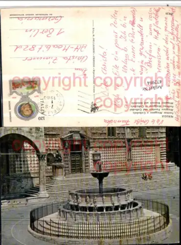 472984,Umbria Perugia Fontana Maggiore e Cattedrale Brunnen