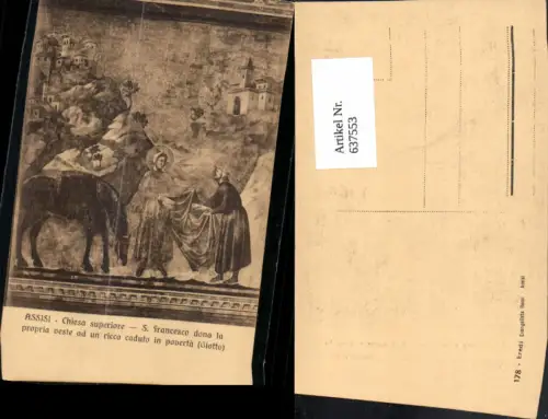 637553,Assisi Chiesa superiore S. Francesco dona la propria veste Umbria Italy