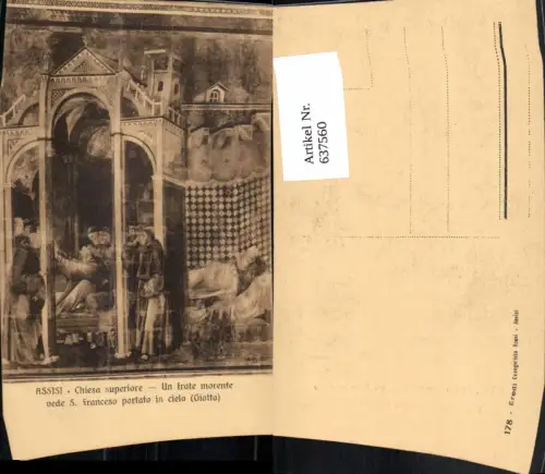 637560,Assisi Chiesa superiore S. Francesco Un frate morente vede Umbria Italy