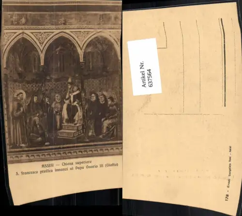 637564,Assisi Chiesa superiore S. Francesco predica innanzi al Papa Onorio III Umbria Italy