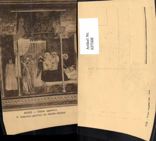 637568,Assisi Chiesa superiore S. Francesco guarisce un malato Umbria Italy