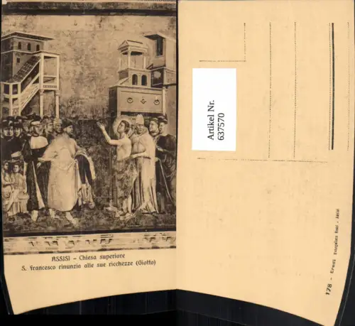 637570,Assisi Chiesa superiore S. Francesco rinunzia alle sue ricchezze Umbria Italy