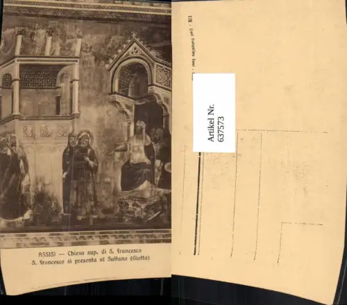 637573,Assisi Chiesa superiore S. Francesco si presenta al Sultano Umbria Italy