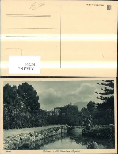 167696,Palermo Il Giardino Inglese Teich Park Brunnen Statue