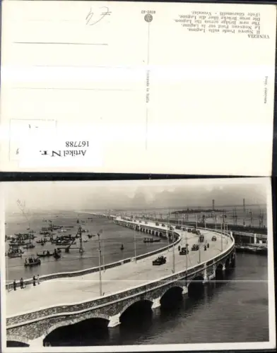 167788,Venezia Neue Brücke über d. Lagune Venedig Brücke Strasse Schiffe Boote Auto