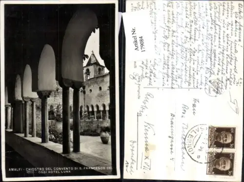 179084,Italien Amalfi Chiostro del Convento di S. Francesco del Oggi Hotel Luna Ansicht Arkaden
