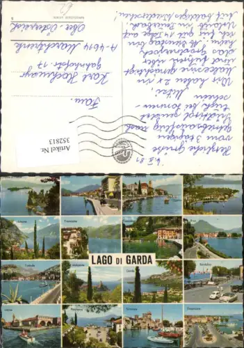 352813,Lago di Garda Gardasee Limone Salo Riva Garda Sirmione Lazise Mehrbildkarte