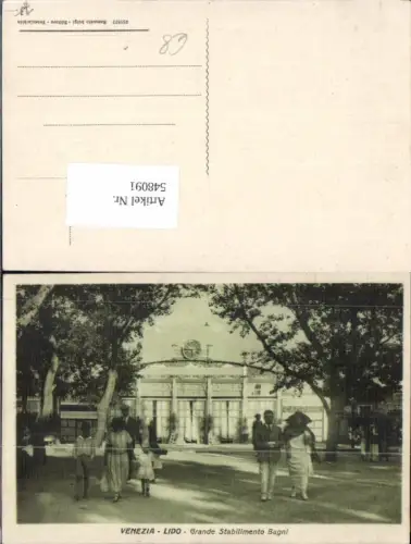 548091,Italy Venezia Lido Grade Stabilimento Bagni