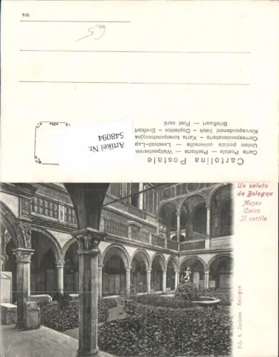 548094,Italy Un Saluto da Bologna Museo Civio il cortile