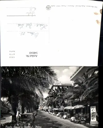 548143,Italy tolle AK Finale Ligure Viale Sa Pietro Oldtimer Auto Hotel