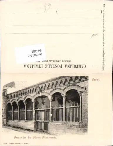 548181,Italy Assisi portico del Gia Monte Frumentario pub Ernesto Richter 1116