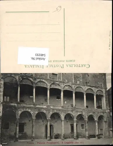 548193,Italy Pienza Palazzo Piccolomini Loggiato
