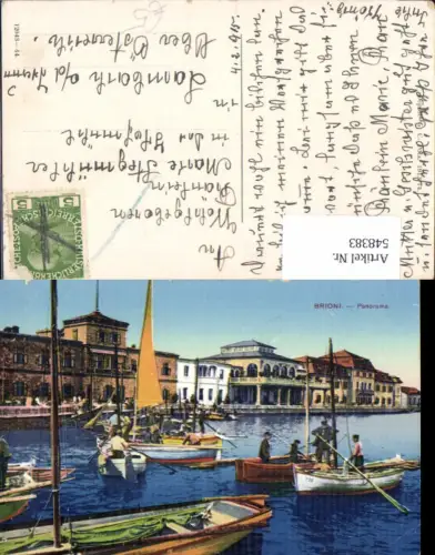 548383,Italy Brioni Panorama Hafen Schiffe nach Lambach Hofmühl