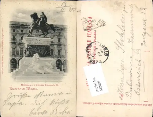 548436,Italy Ricordo di Milano Mailand Monumento Vittorio Emanuele II.