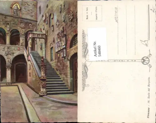 548460,Italy Künstler AK Firenze Scala del Bargello