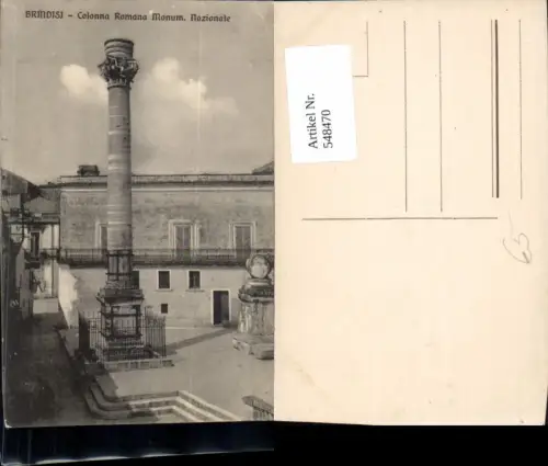 548470,Italy Brindisi Colona Romana Monum. Nazionale