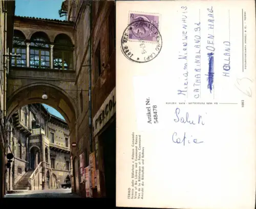 548478,Italy Fermo Bibliothek m. Rathaus