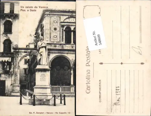 548609,Italy Verona Mon. A Dante pub Zamperi